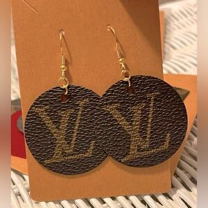 LOUIS VUITTON Brown and Gold Designer Earrings